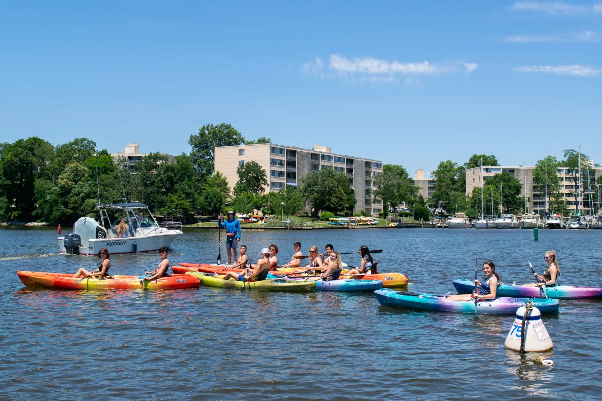 South River High School students kayaking in Annapolis