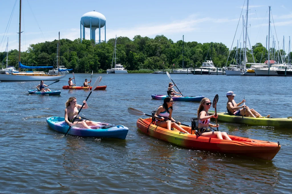 Students kayaking