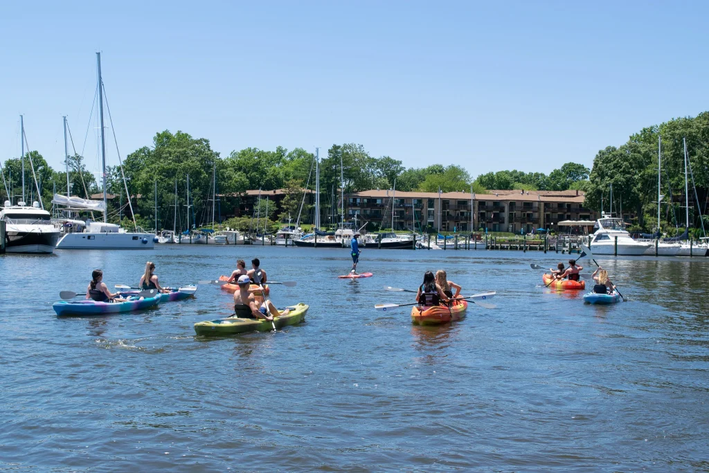 Students kayaking