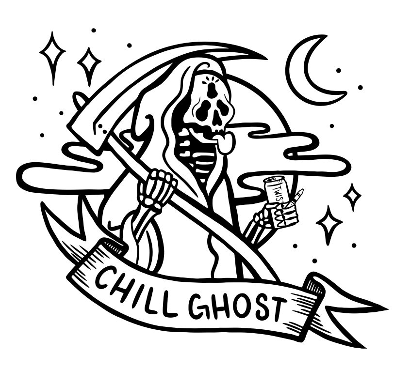 Chill Ghost logo (live water luau sponsor)